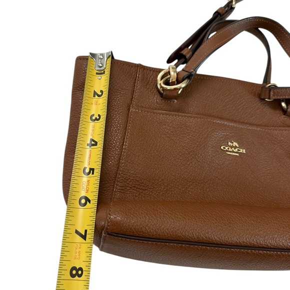 COACH Mini Ellis Acorn Brown Pebble Leather Tote Crossbody Satchel - Picture 7 of 17